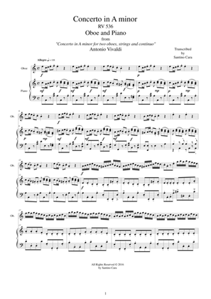 Vivaldi - Concerto in A minor RV 536 for Oboe and Piano