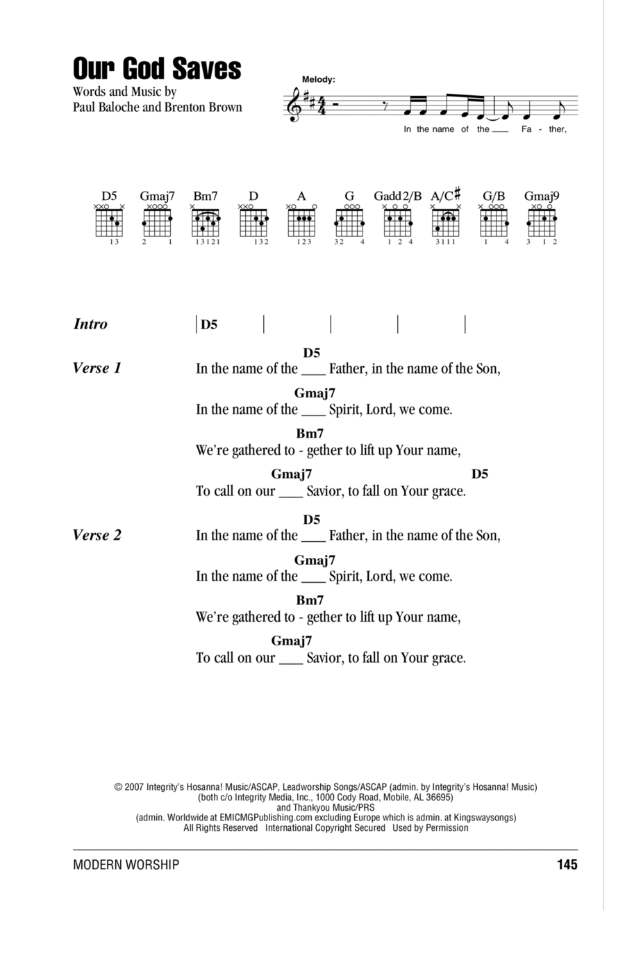 Our God Saves Our God Saves Acoustic Guitar scores gallery preview page 1