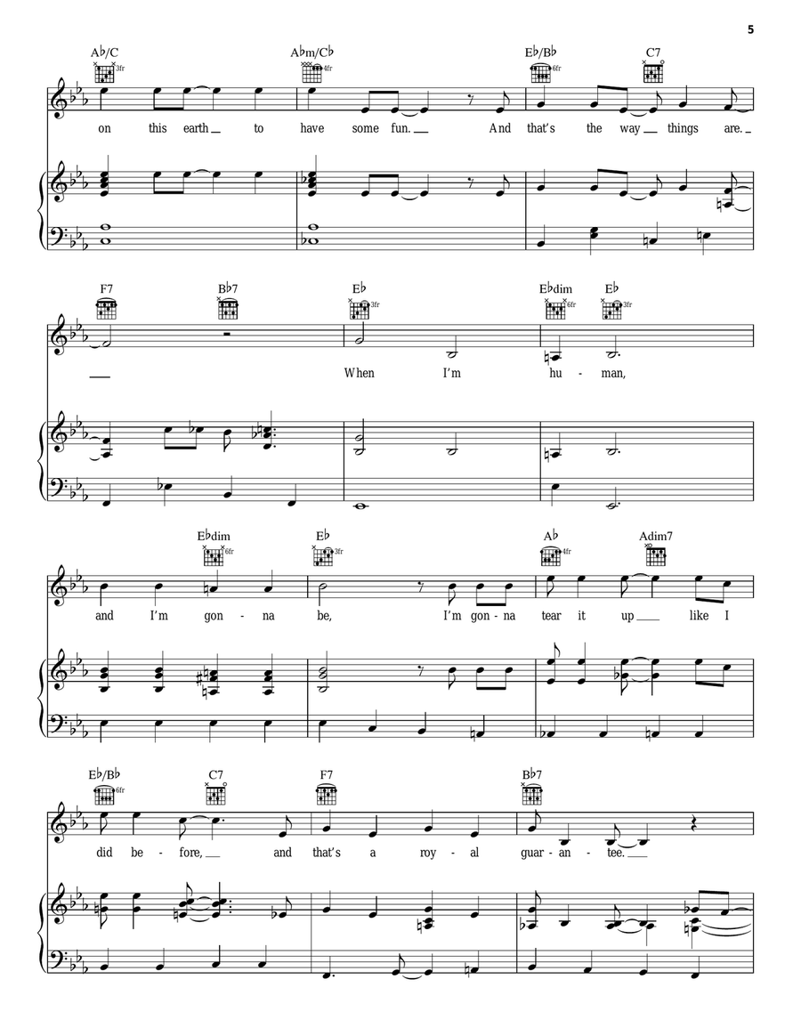 When We're Human When We're Human Piano, Vocal, Guitar scores gallery preview page 5