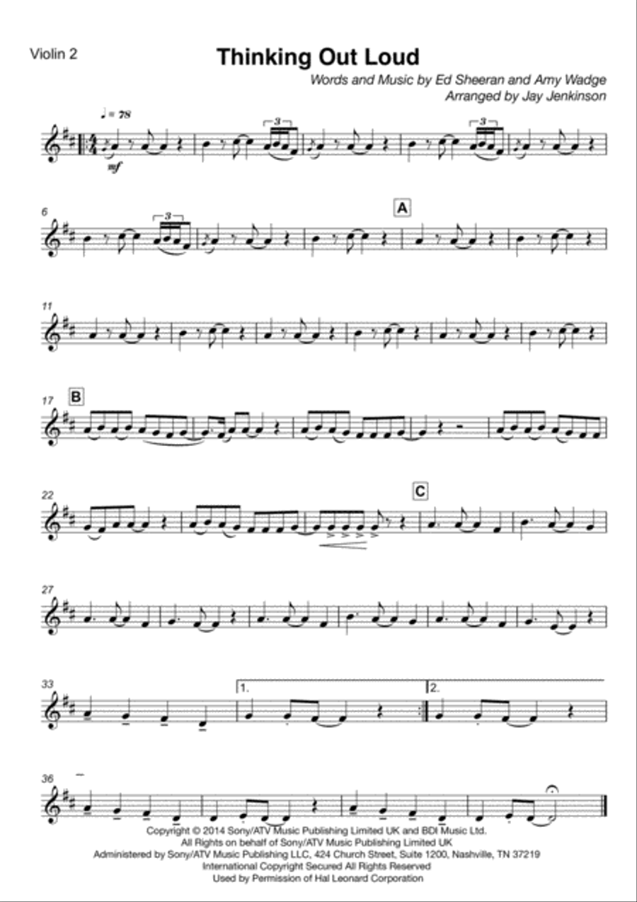 Thinking Out Loud String Quartet scores gallery preview page 3