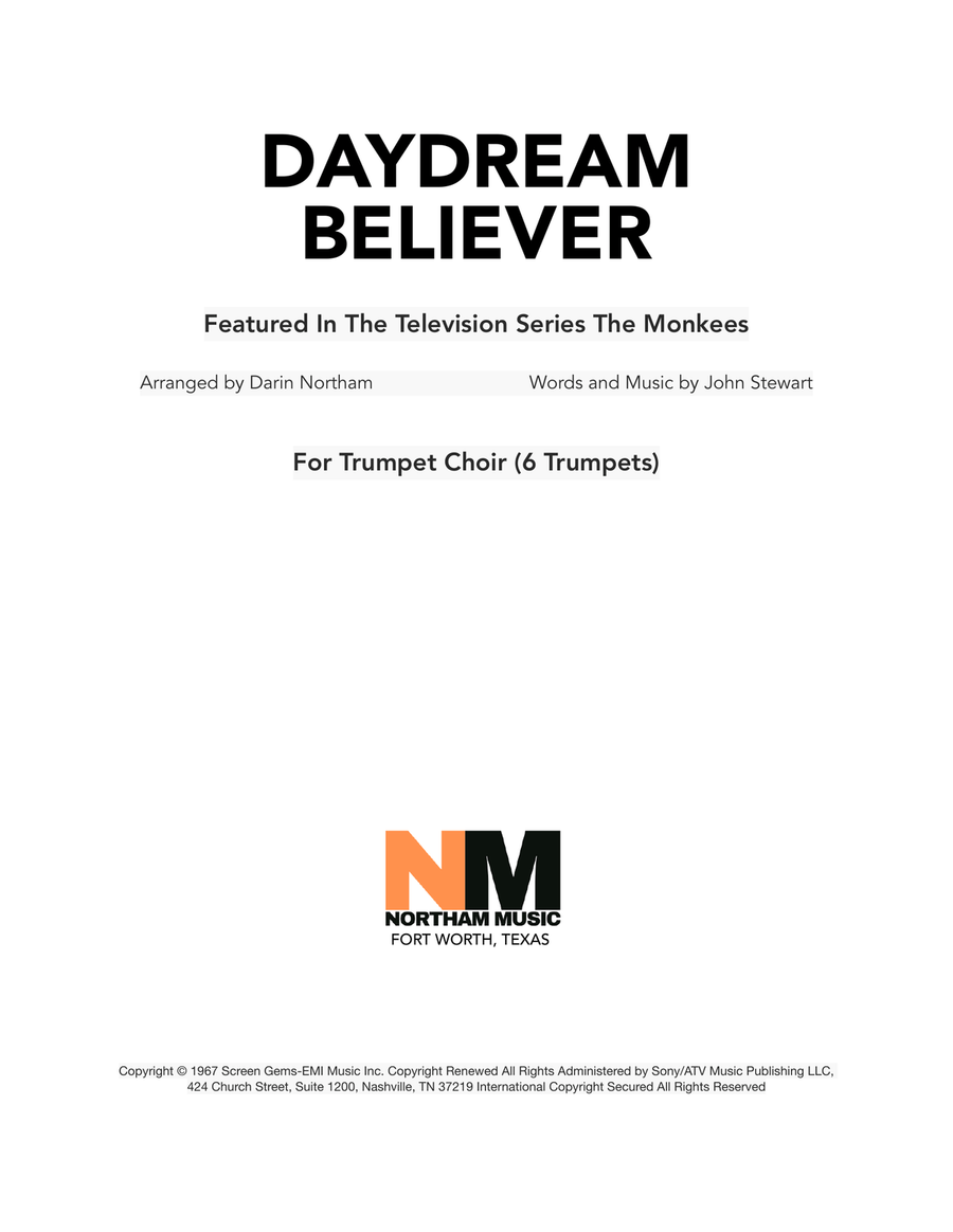 Daydream Believer Trumpet scores gallery preview page 1