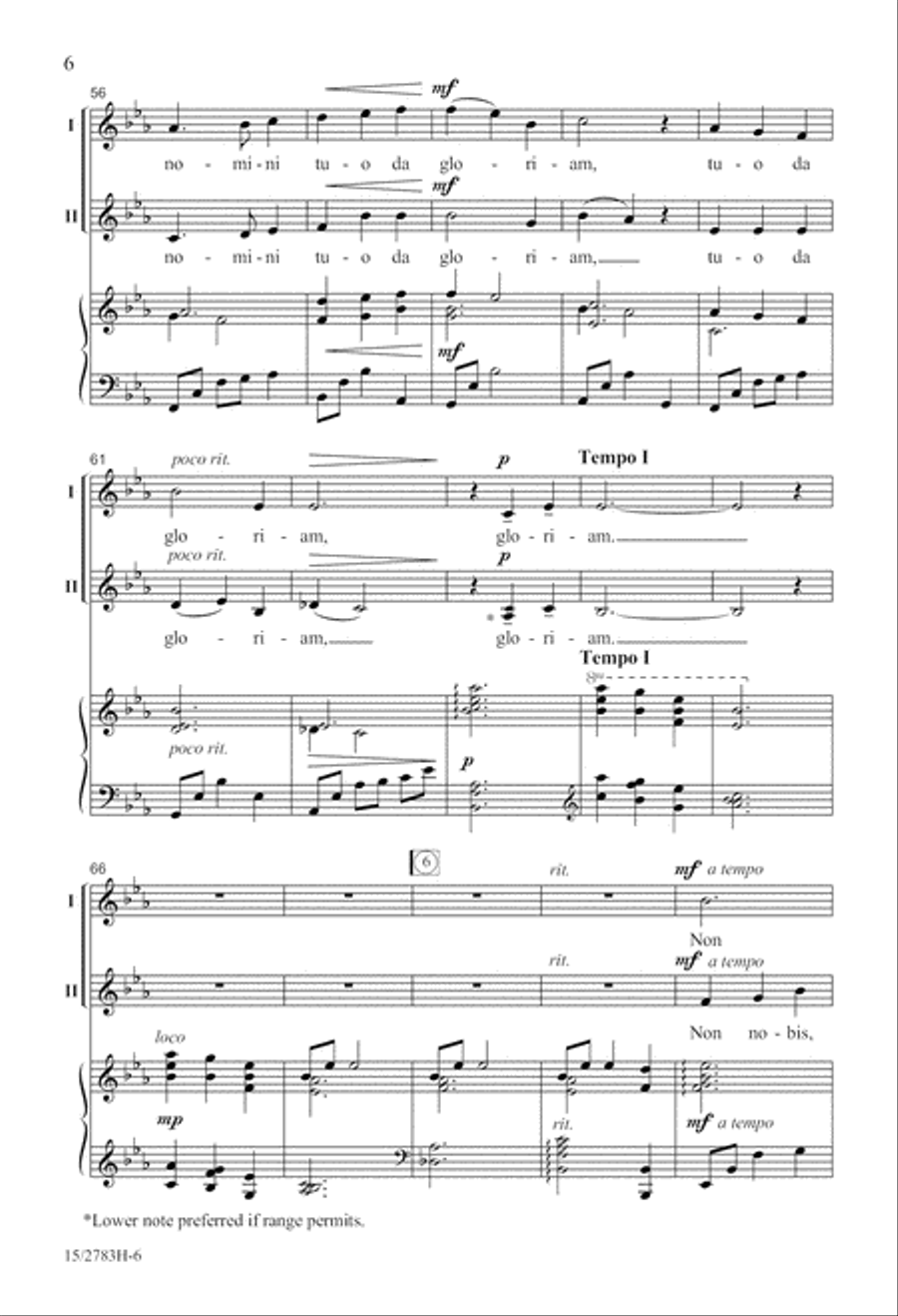 Non Nobis, Domine 2-Part scores gallery preview page 7