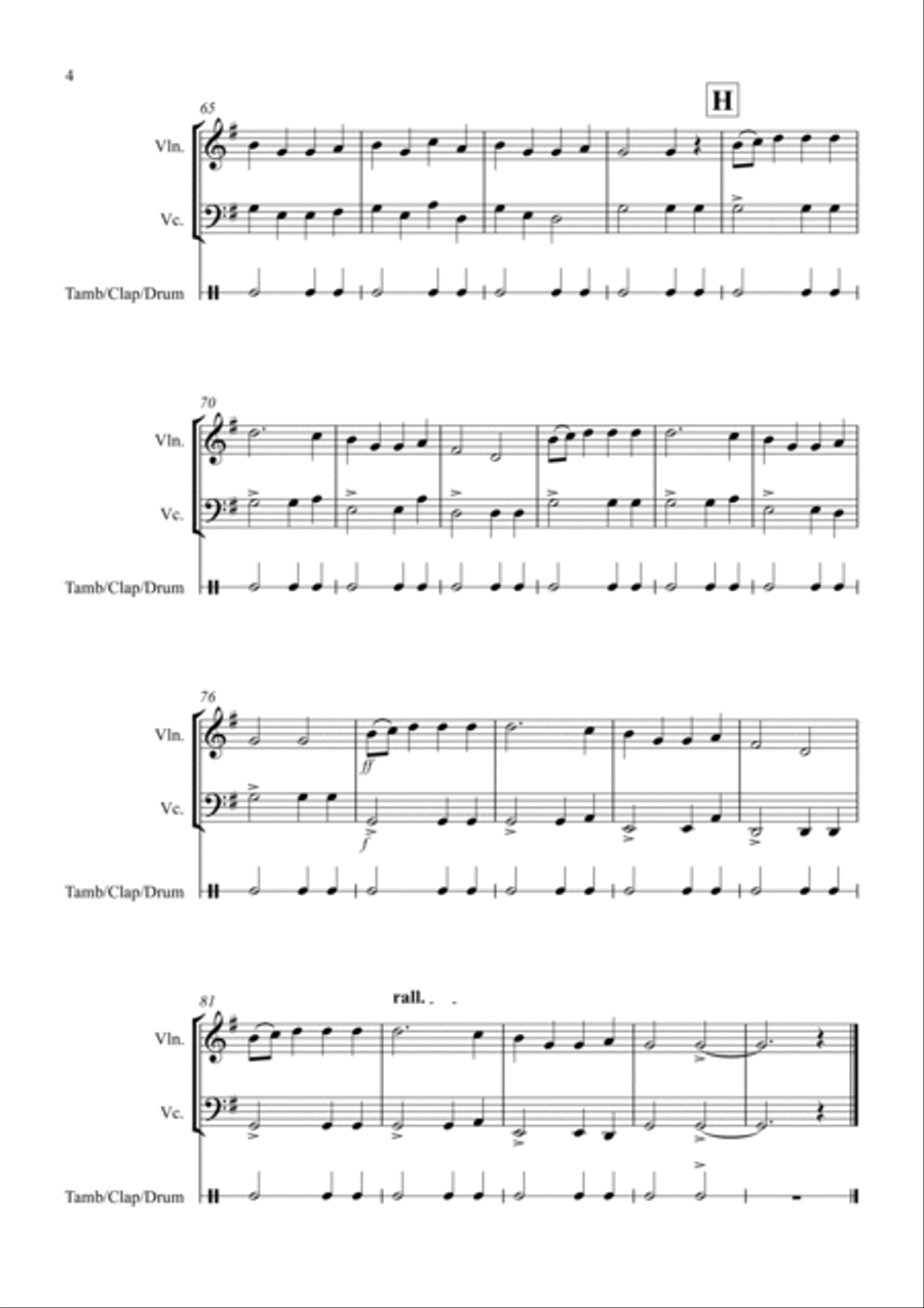 Basse Dance by Susato for Violin and Cello Duet String Duet scores gallery preview page 4