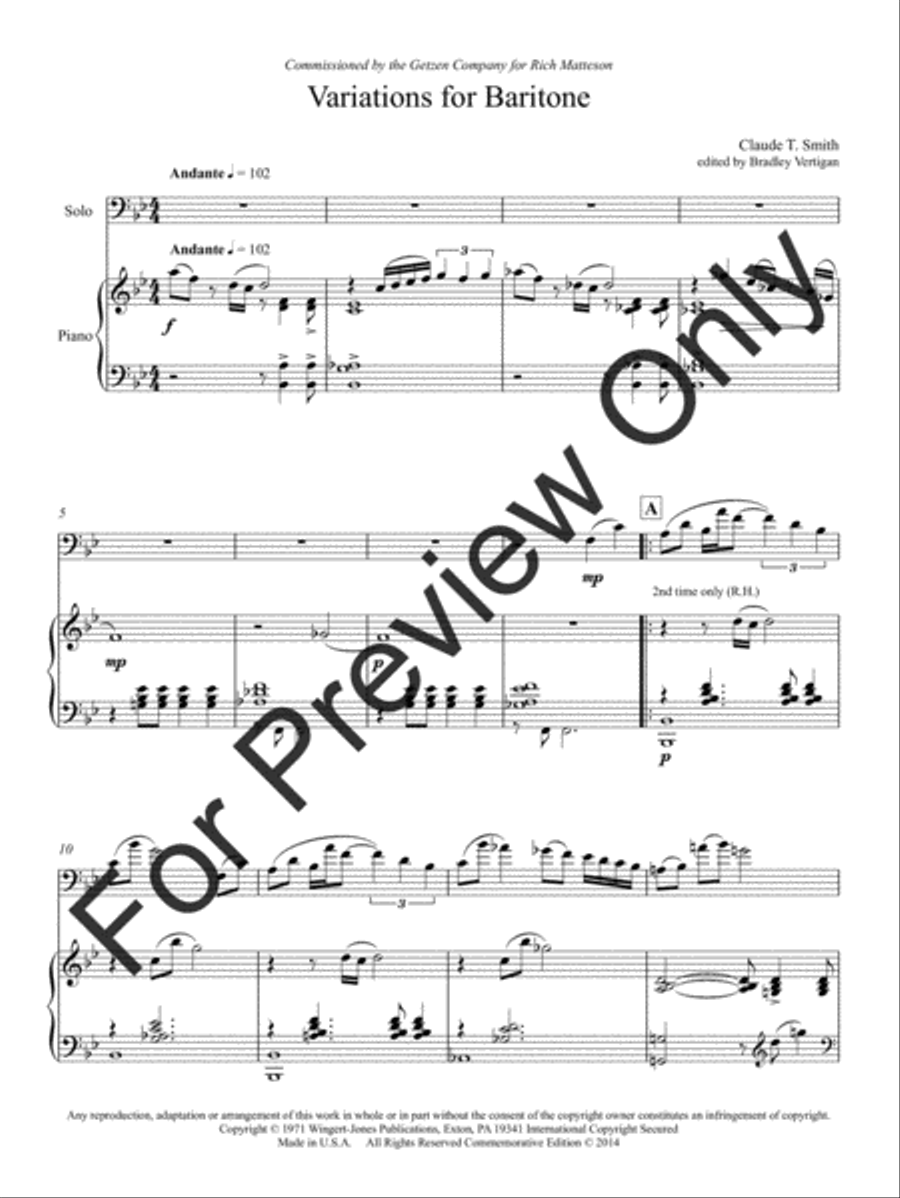 Variations For Baritone Baritone Horn BC scores gallery preview page 5