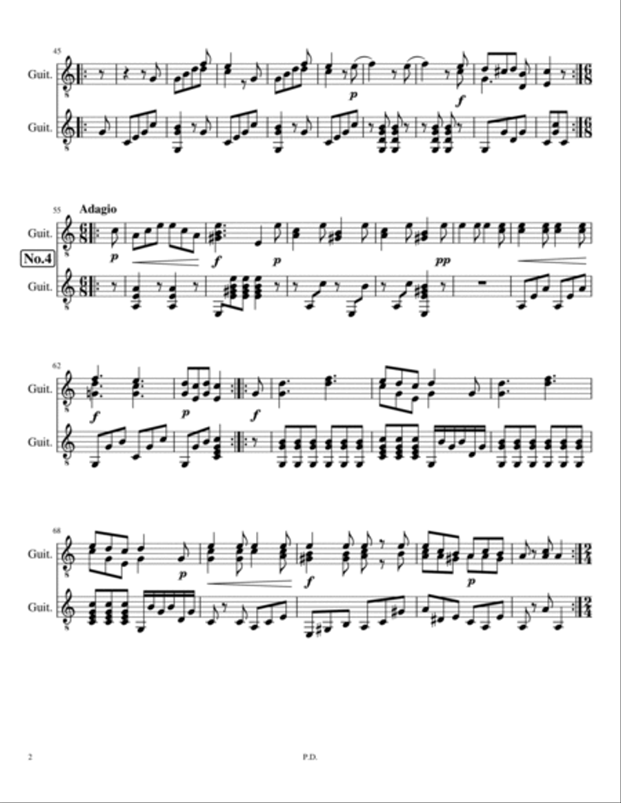 12 pequeñas piezas para 2 guitarras Acoustic Guitar scores gallery preview page 2