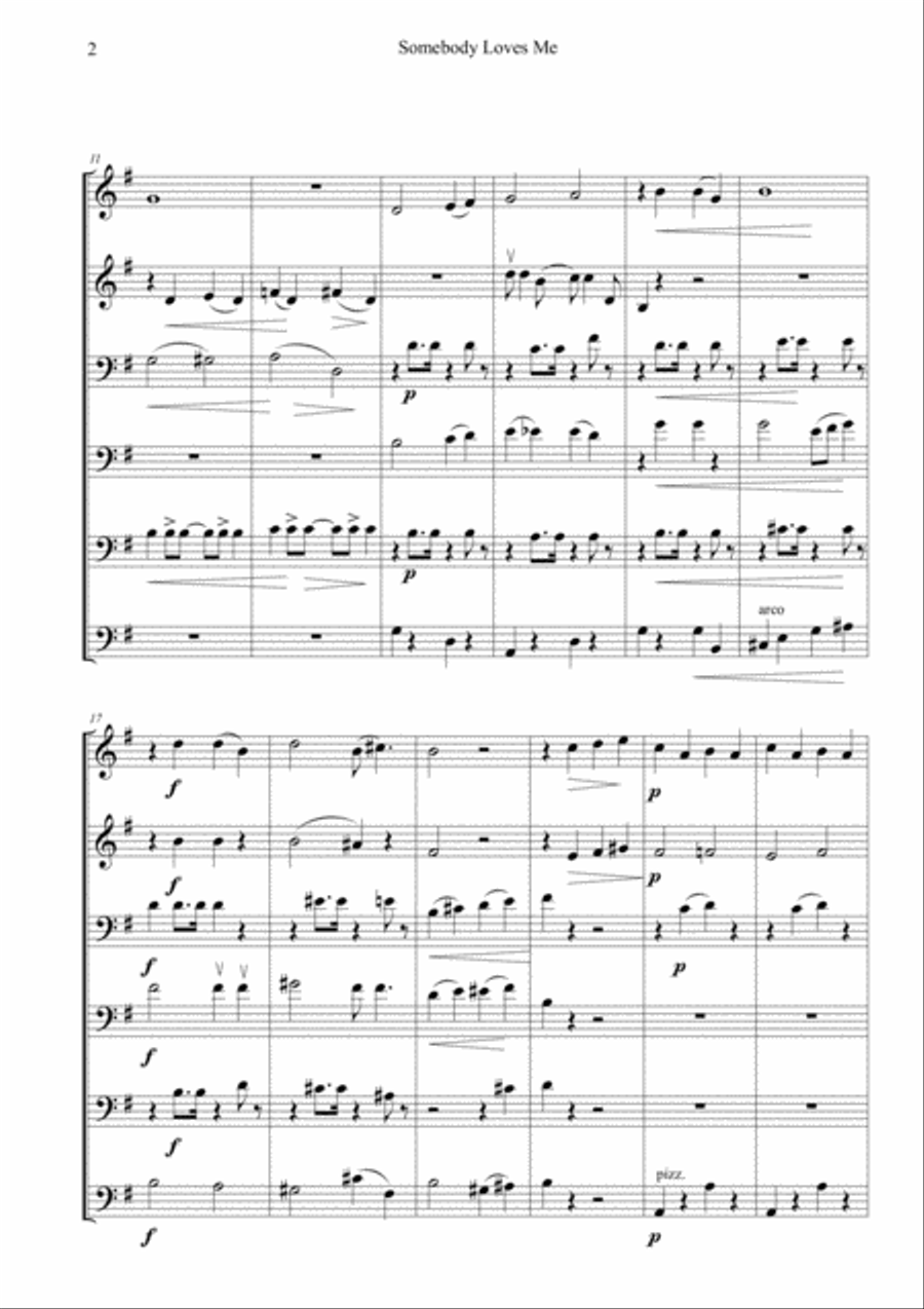 Somebody Loves Me Double Bass scores gallery preview page 2