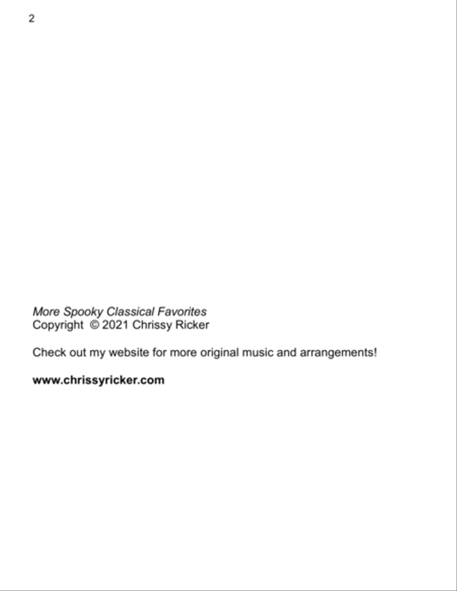More Spooky Classical Favorites - 10 Arrangements in Minor Keys for Late Elementary Pianists Easy Piano scores gallery preview page 2