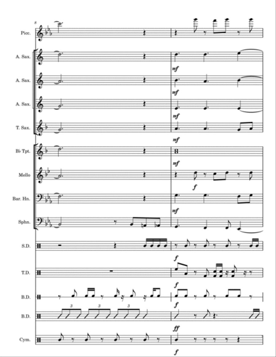 All I Do All I Do Marching Band scores gallery preview page 5