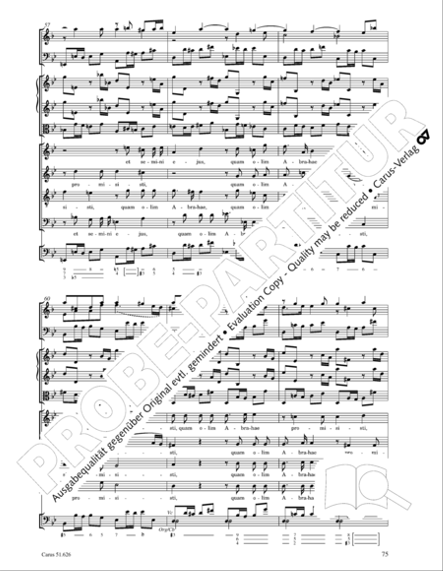 Missa longa in C major (Missa longa in C) 4-Part scores gallery preview page 87
