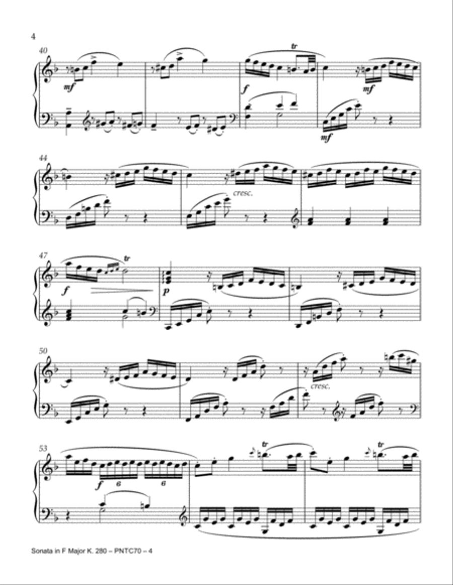 Sonata In F Major, K. 280 Sonata In F Major, K. 280 Piano Method scores gallery preview page 4