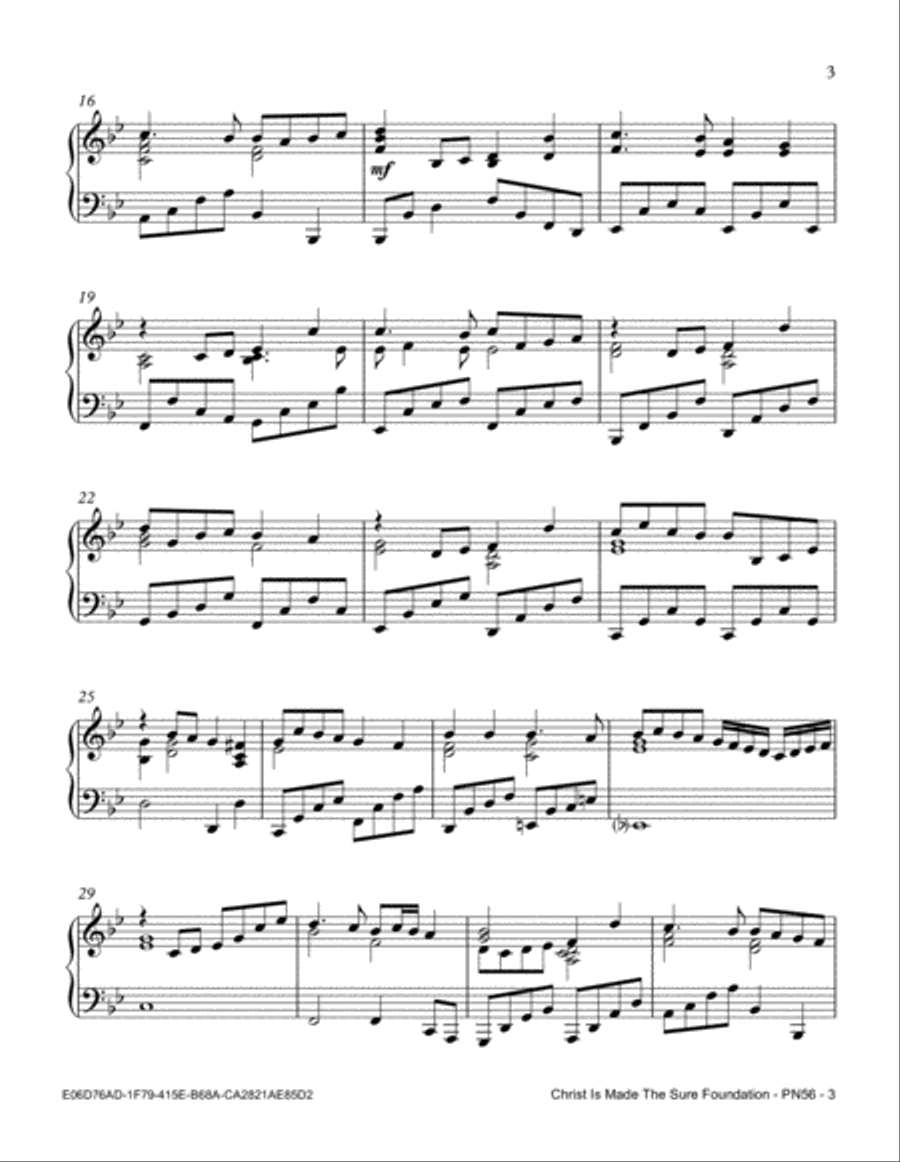 Christ Is Made The Sure Foundation Piano Solo scores gallery preview page 3