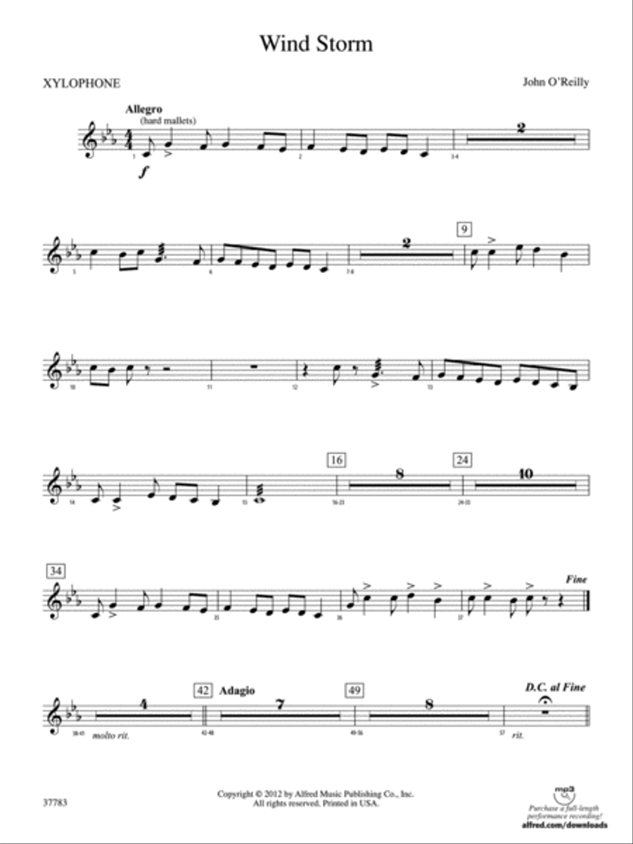 Wind Storm: Xylophone Wind Storm: Xylophone Concert Band scores gallery preview page 1