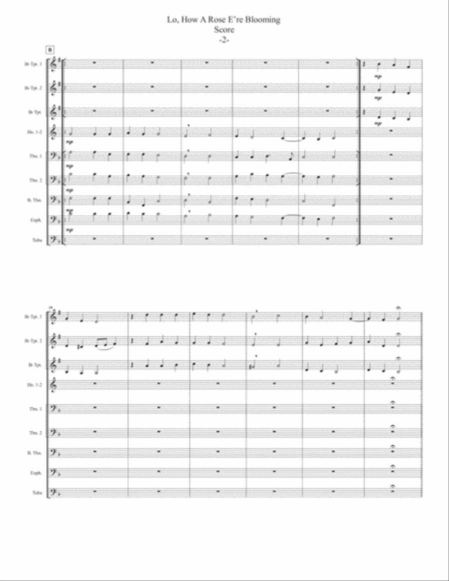 Lo, How A Rose E're Blooming for Brass Ensemble or Choir Brass Ensemble scores gallery preview page 3