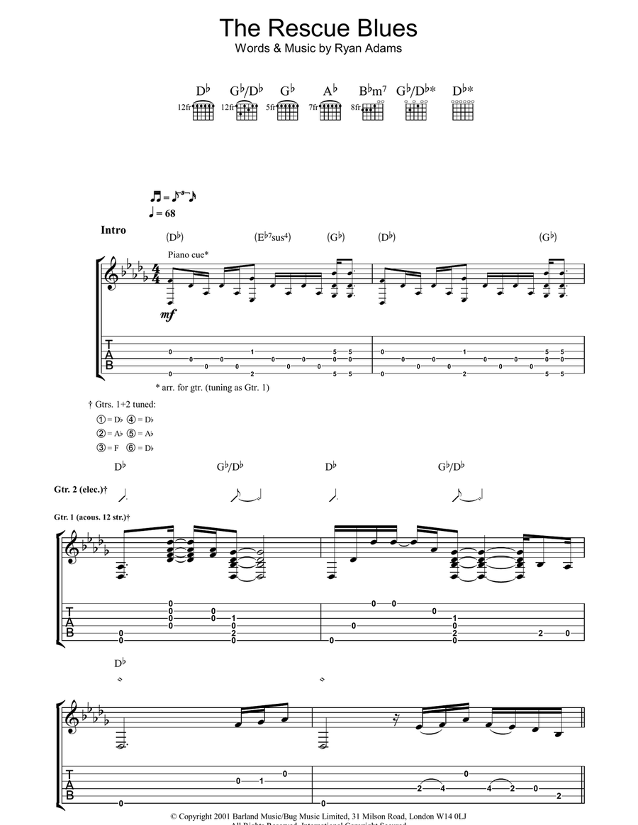 The Rescue Blues The Rescue Blues Electric Guitar scores gallery preview page 1