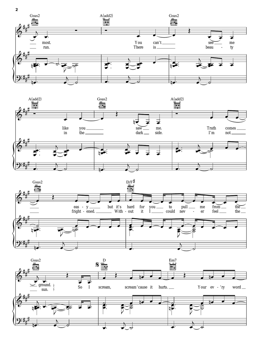 Say Goodbye Say Goodbye Piano, Vocal, Guitar scores gallery preview page 2