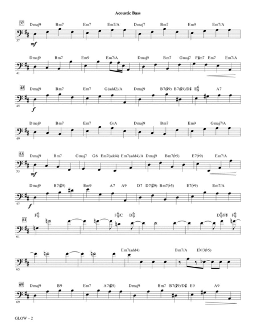Glow - Acoustic Bass Glow - Acoustic Bass Choir scores gallery preview page 2