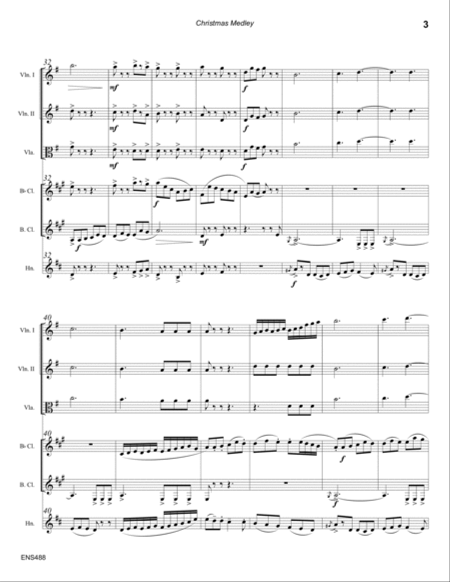 CHRISTMAS MEDLEY - Mixed Ensemble (unaccompanied) Large Ensemble scores gallery preview page 3