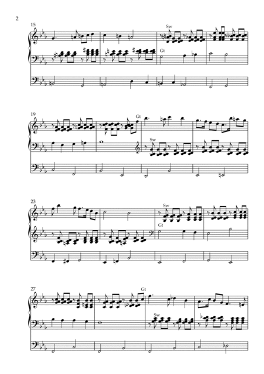 Meditation on Abide with Me, Op. 111 (Organ Solo) by Vidas Pinkevicius Organ Solo scores gallery preview page 2