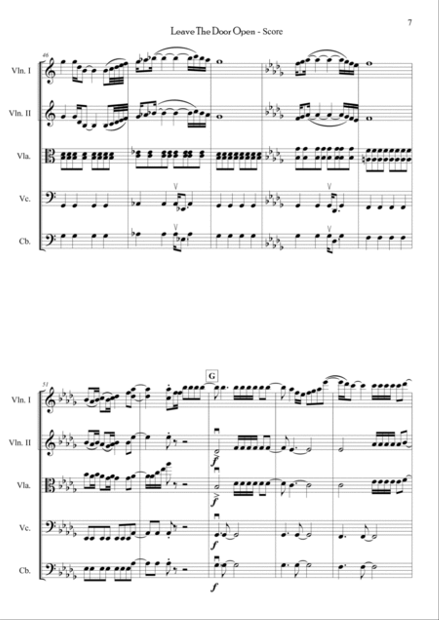 Leave The Door Open String Orchestra scores gallery preview page 6