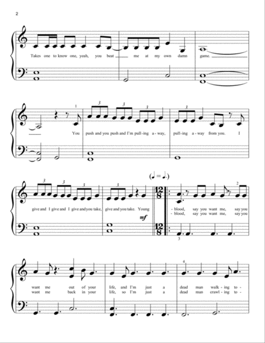 Youngblood Youngblood Easy Piano scores gallery preview page 2