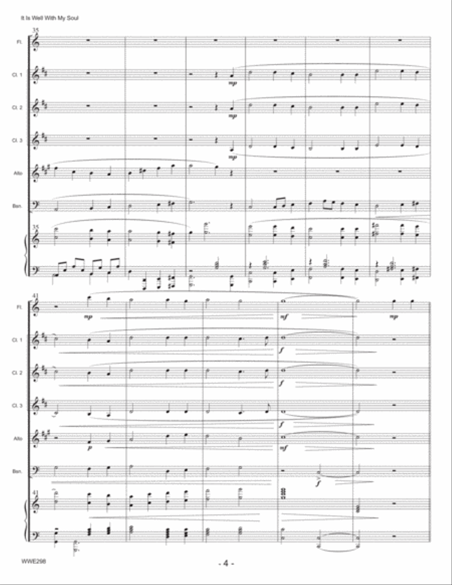 IT IS WELL WITH MY SOUL - WOODWIND ENSEMBLE with Piano Accompaniment Woodwind Ensemble scores gallery preview page 4