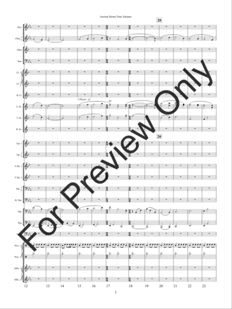 Ancient Hymn Tune Variants (Score) Concert Band scores gallery preview page 5