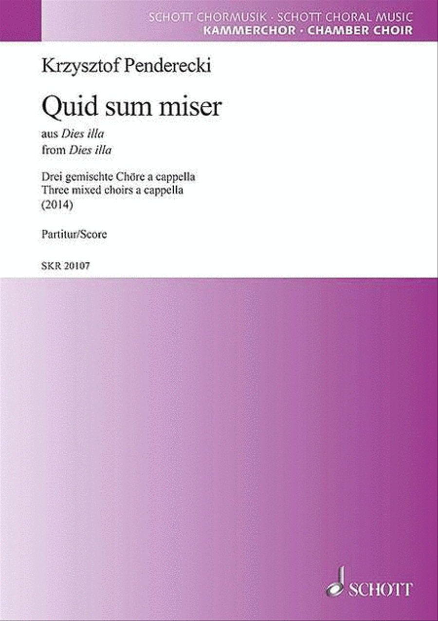 'Quid sum miser' from Dies illa