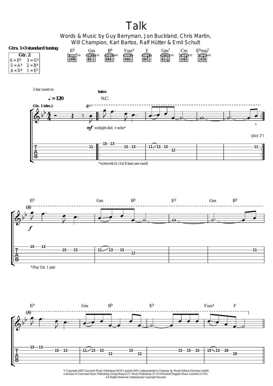 Talk Electric Guitar scores gallery preview page 1