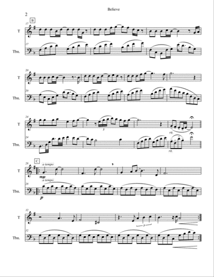 Believe Brass Ensemble scores gallery preview page 2