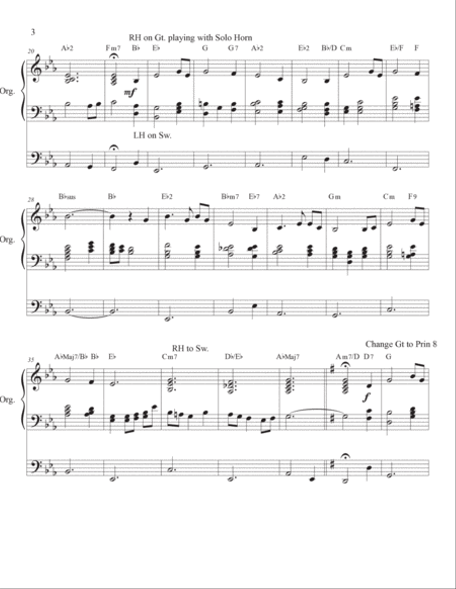 Amazing Grace Organ Solo with Bagpipes Bagpipe scores gallery preview page 3