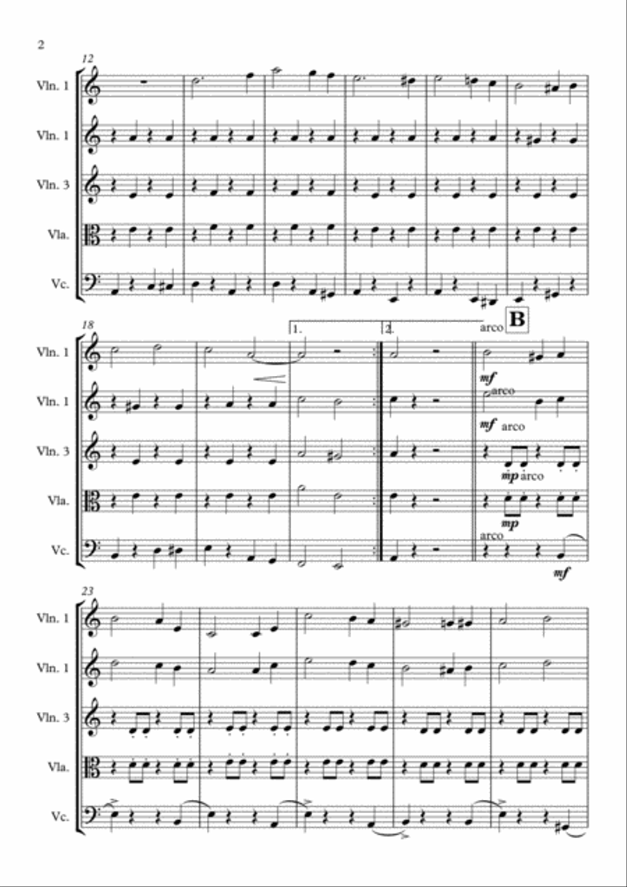 Tetris Video Game Main Theme String Quartet scores gallery preview page 2