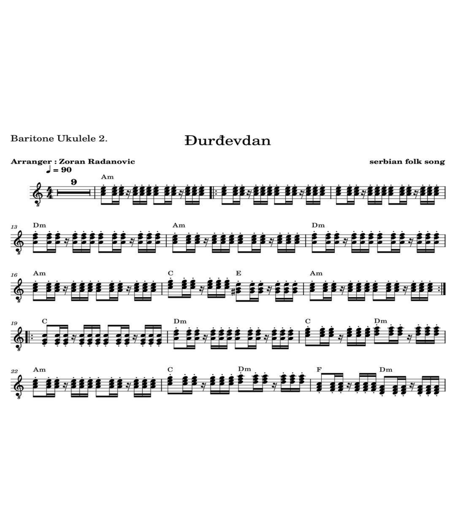 Đurđevdan - Djurdjevdan - Ederlezi - for ukulele quartet Đurđevdan - Djurdjevdan - Ederlezi - for ukulele quartet Small Ensemble scores gallery preview page 5