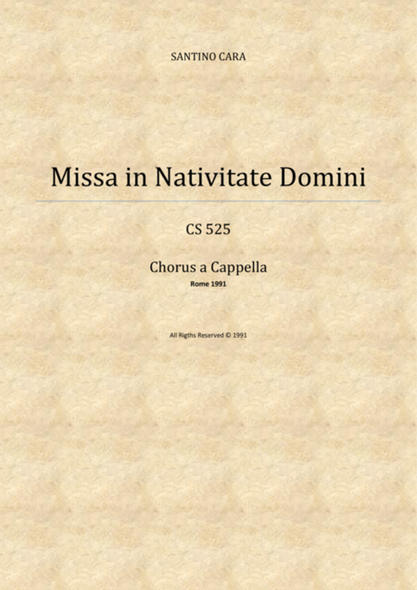 Gloria in excelsis - Missa in Nativitate Domini - Soprano solo and SAATB choir a cappella image number null