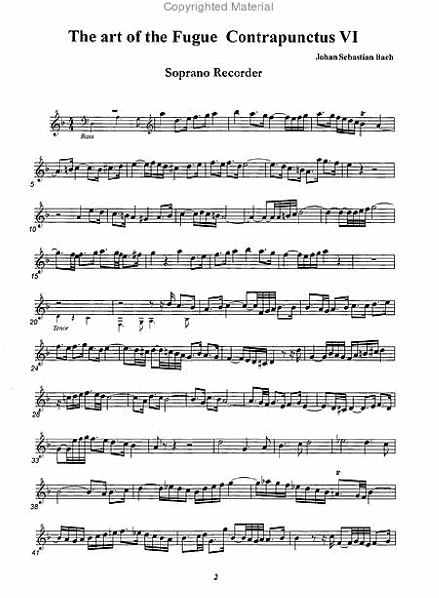 The Art of Fugue Contrapunctus 6 4-Part scores gallery preview page 2