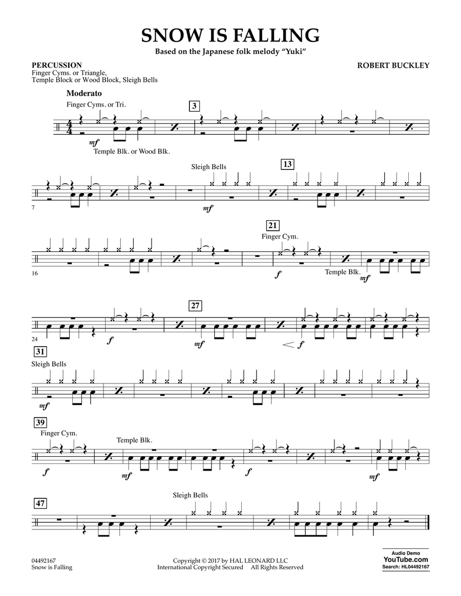 Snow Is Falling - Percussion Orchestra scores gallery preview page 1