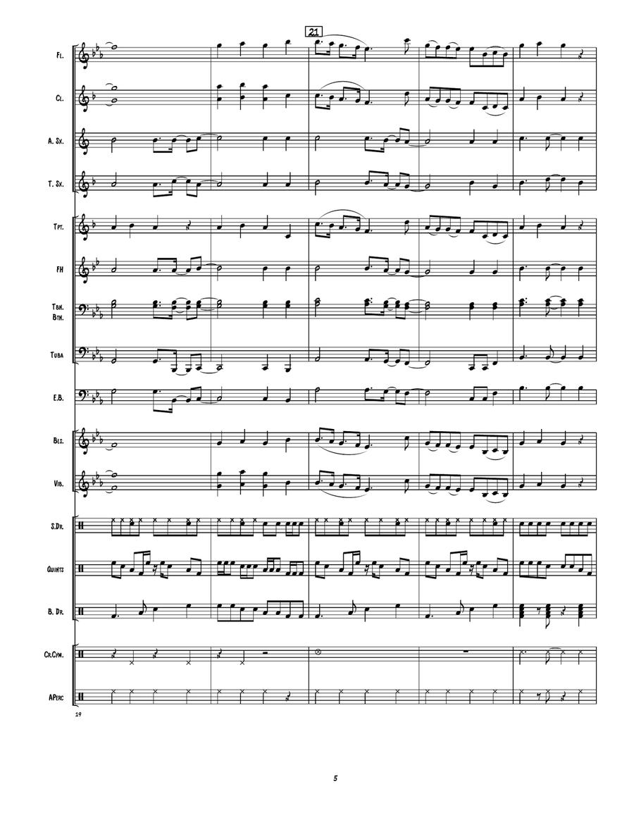 Treasure Treasure Marching Band scores gallery preview page 6