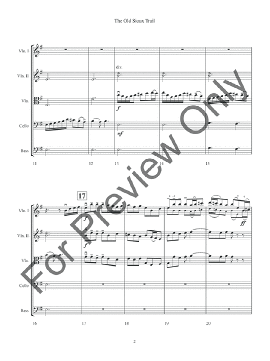 The Old Sioux Trail (Score) String Orchestra scores gallery preview page 5