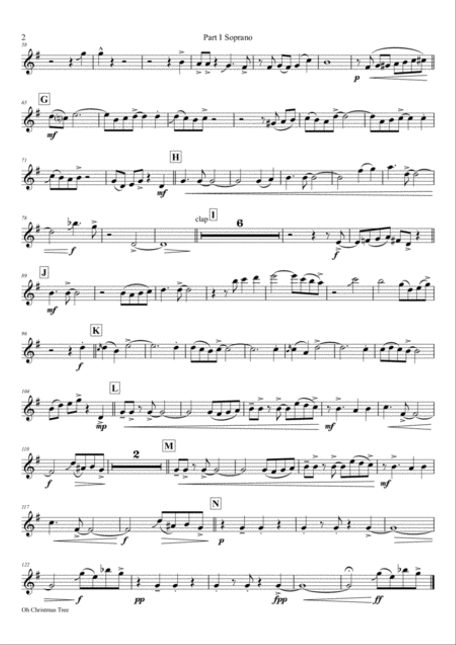 Oh Christmas tree - Oh Tannenbaum - Funky - Saxophone Trio Woodwind Trio scores gallery preview page 6