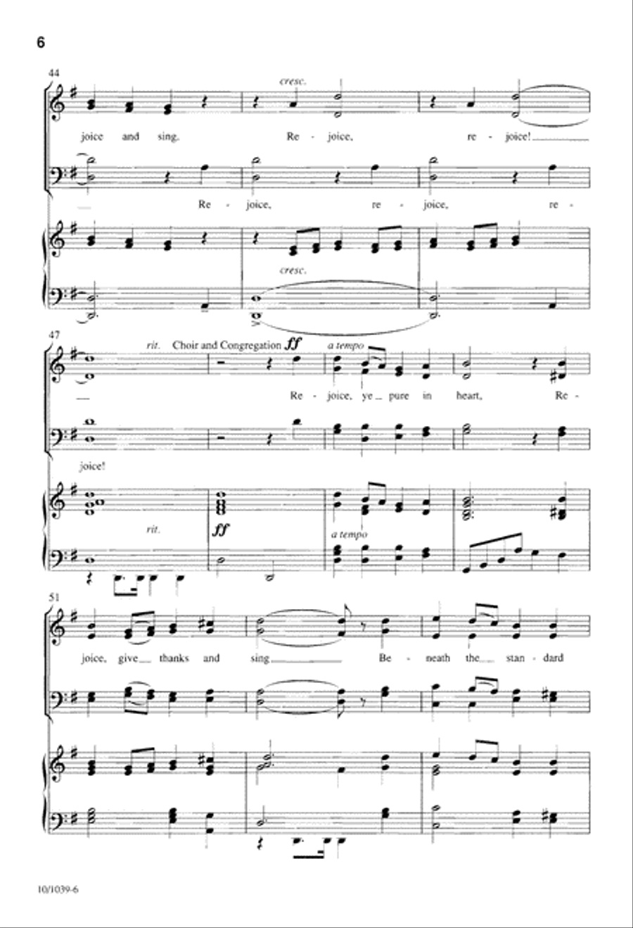 Rejoice, Ye Pure in Heart 4-Part scores gallery preview page 6