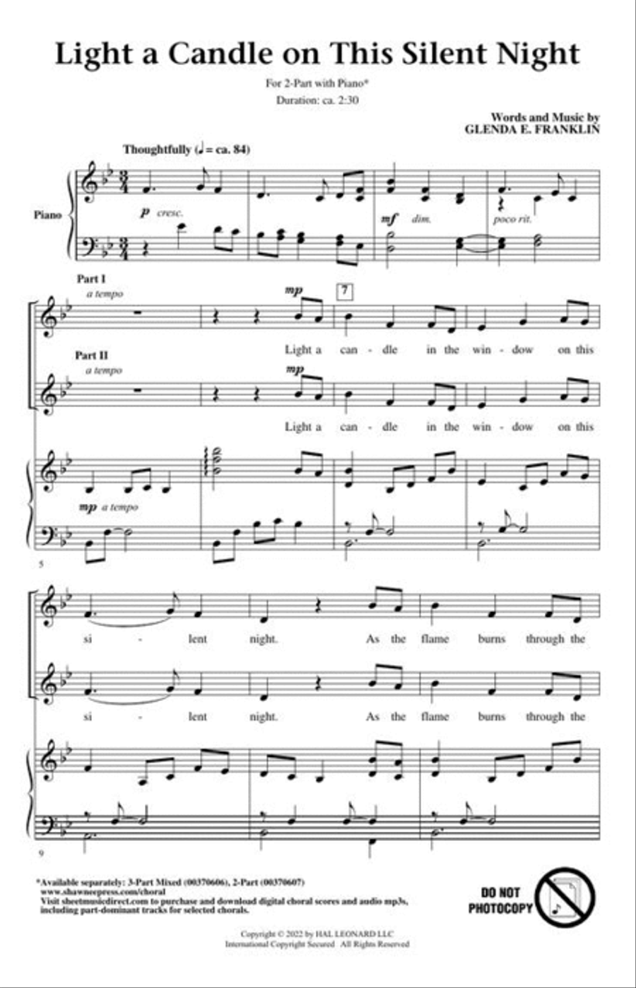 Light a Candle on This Silent Night 2-Part scores gallery preview page 3