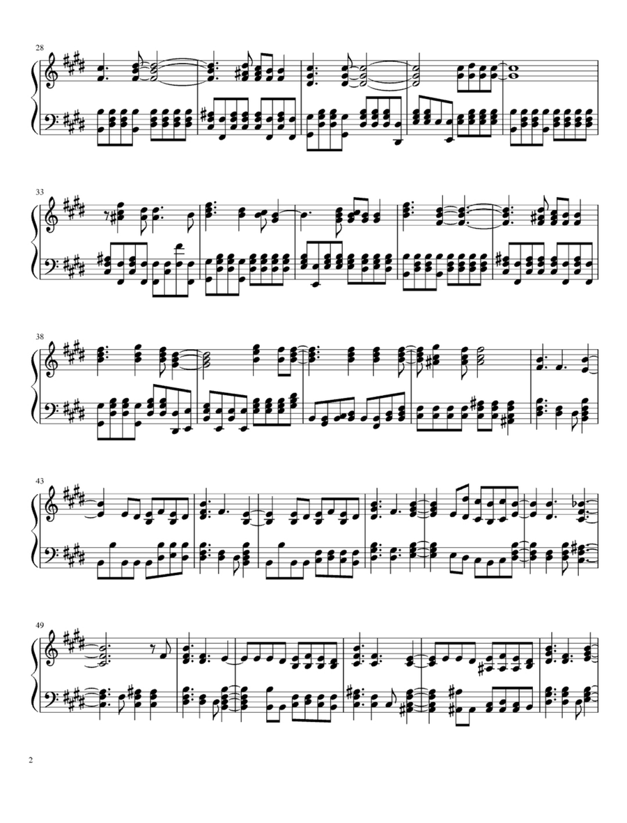 Never Gonna Leave This Bed Easy Piano scores gallery preview page 2