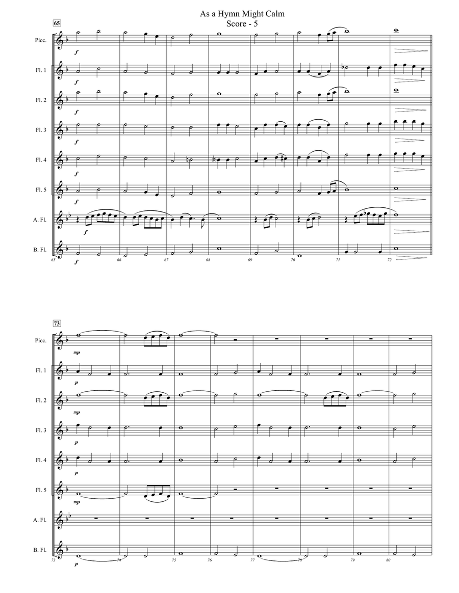 As a Hymn Might Calm (for Expandable Flute Choir) Flute Choir scores gallery preview page 5