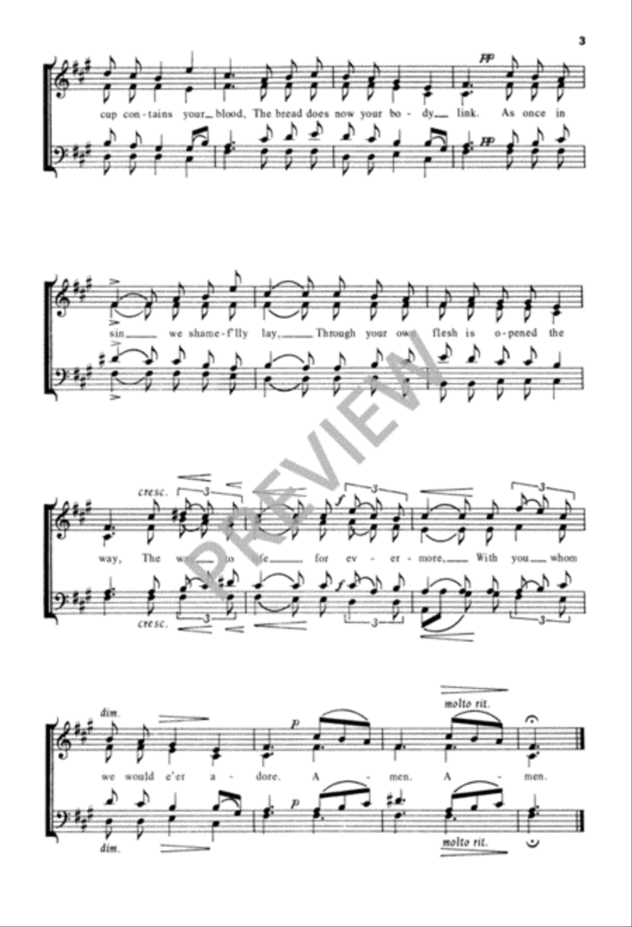 Easter Prayer 4-Part scores gallery preview page 4