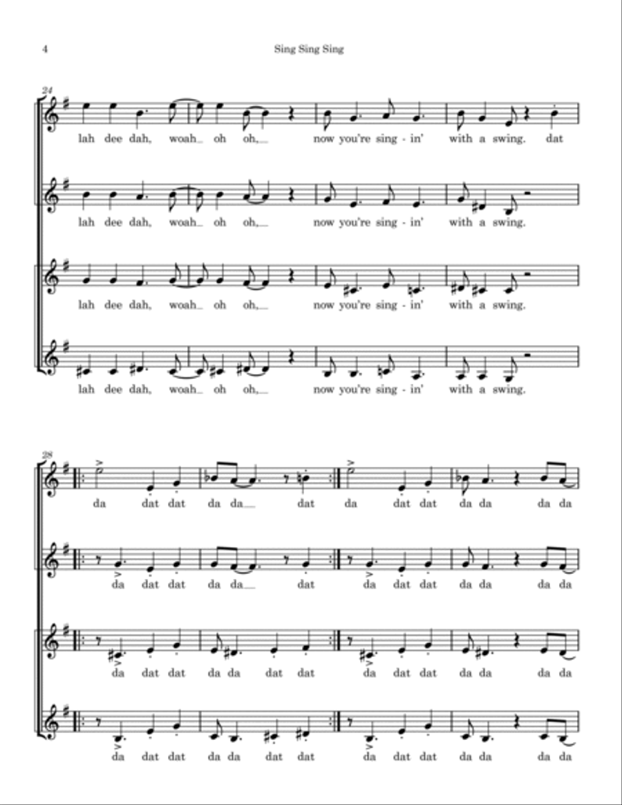 Sing, Sing, Sing Sing, Sing, Sing SSAA scores gallery preview page 5