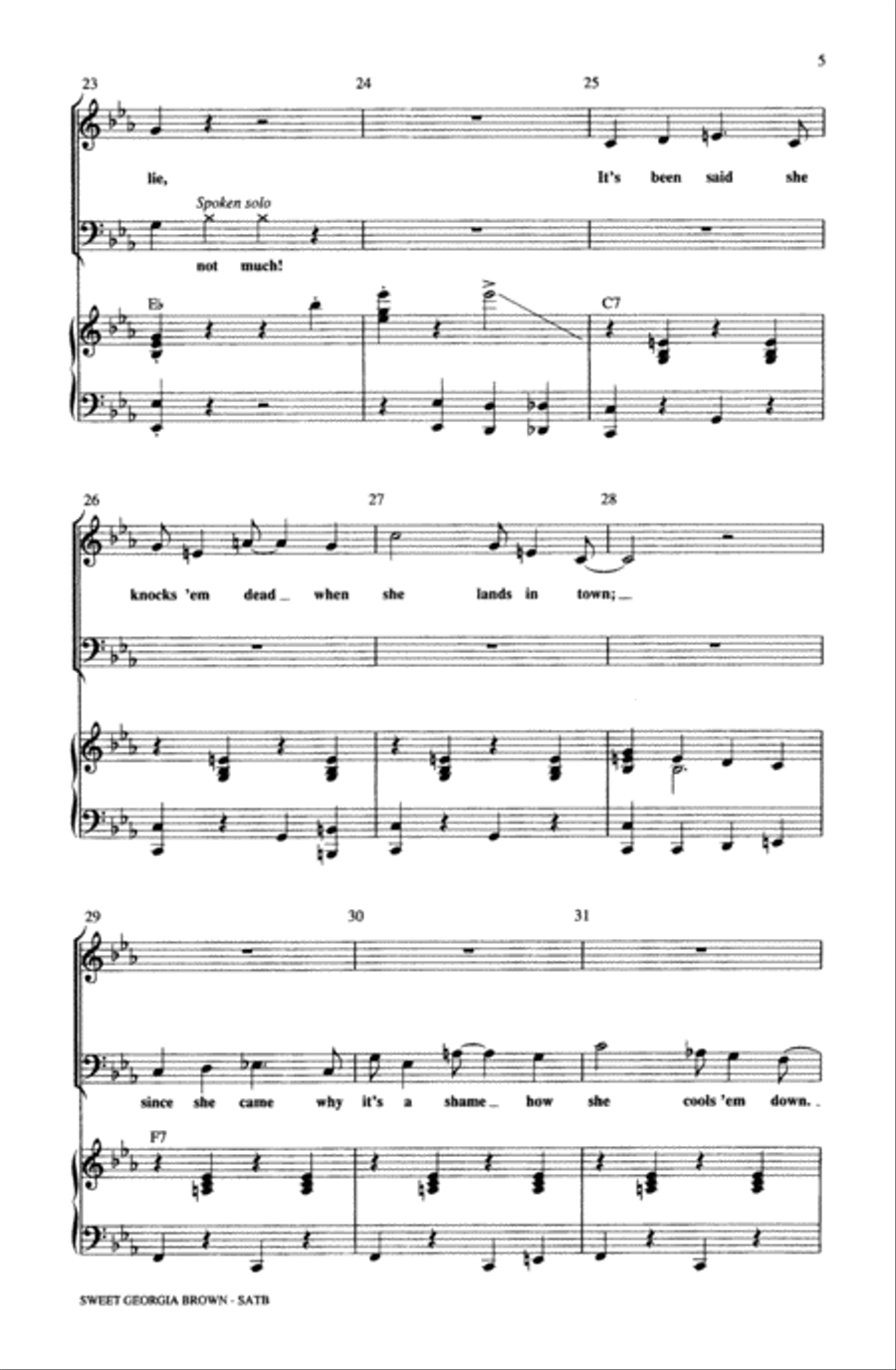 Sweet Georgia Brown Choir scores gallery preview page 4