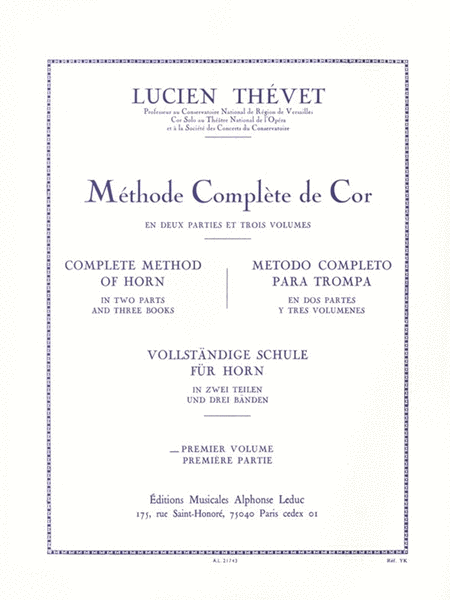 Lucien Thevet - Methode Complete De Cor, Vol. 1