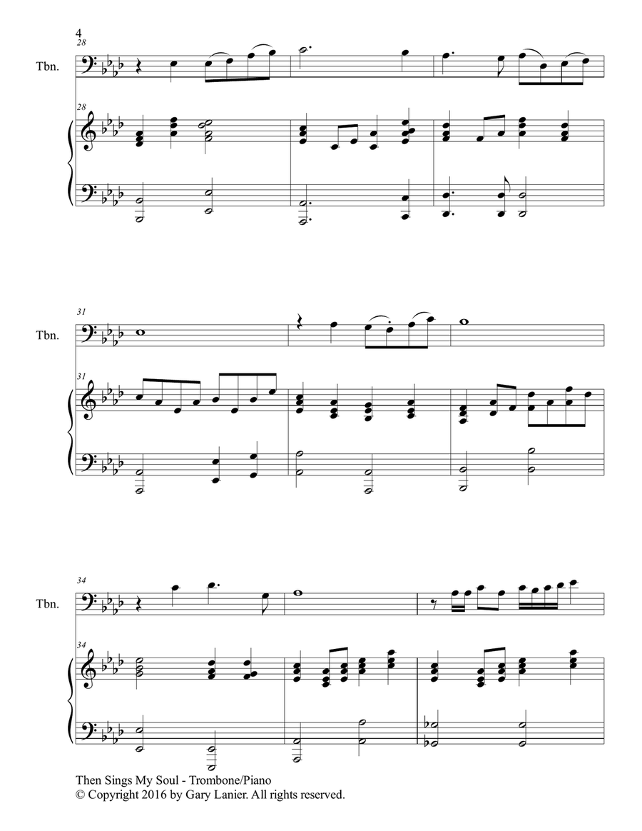 THEN SINGS MY SOUL (For Trombone & Piano with Parts) Piano scores gallery preview page 5