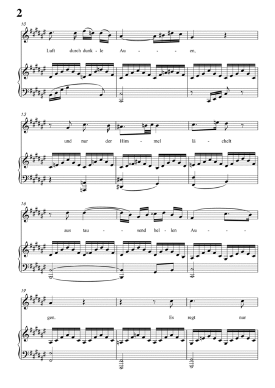 Schubert-Die Gebüsche in #F for Vocal and Piano Voice scores gallery preview page 3