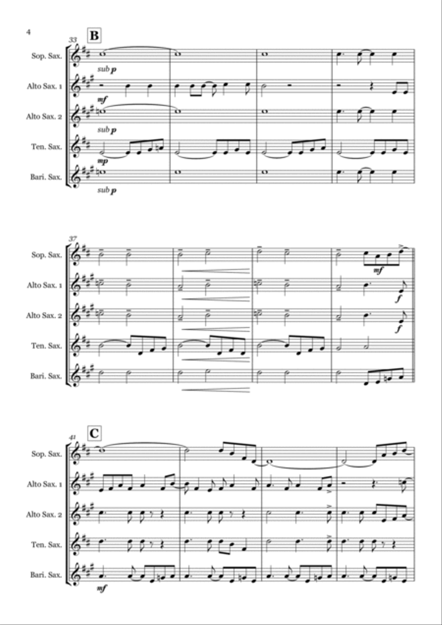 Rehab Saxophone Quintet scores gallery preview page 4