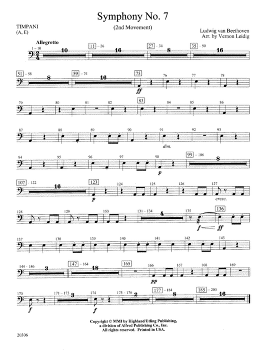 Symphony No. 7 (2nd Movement): Timpani
